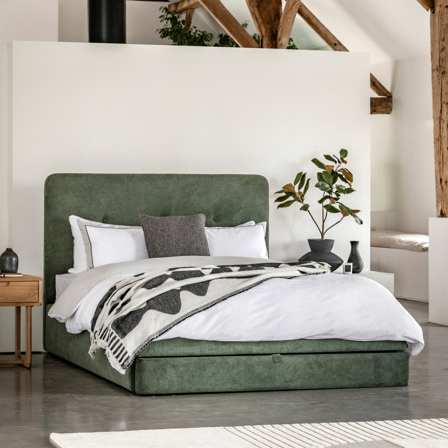 Marlowe Bedstead - Green - Double - hdesign - Double Bedframes