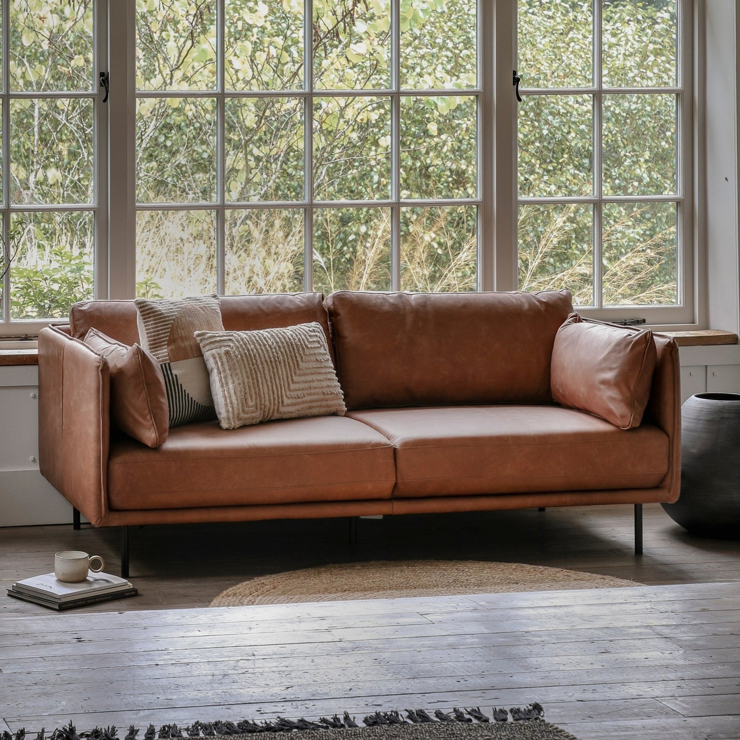 Wigmore Sofa - Brown Leather - hdesign - 3 Seater Sofas
