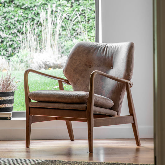 Jensen Armchair - Brown Leather