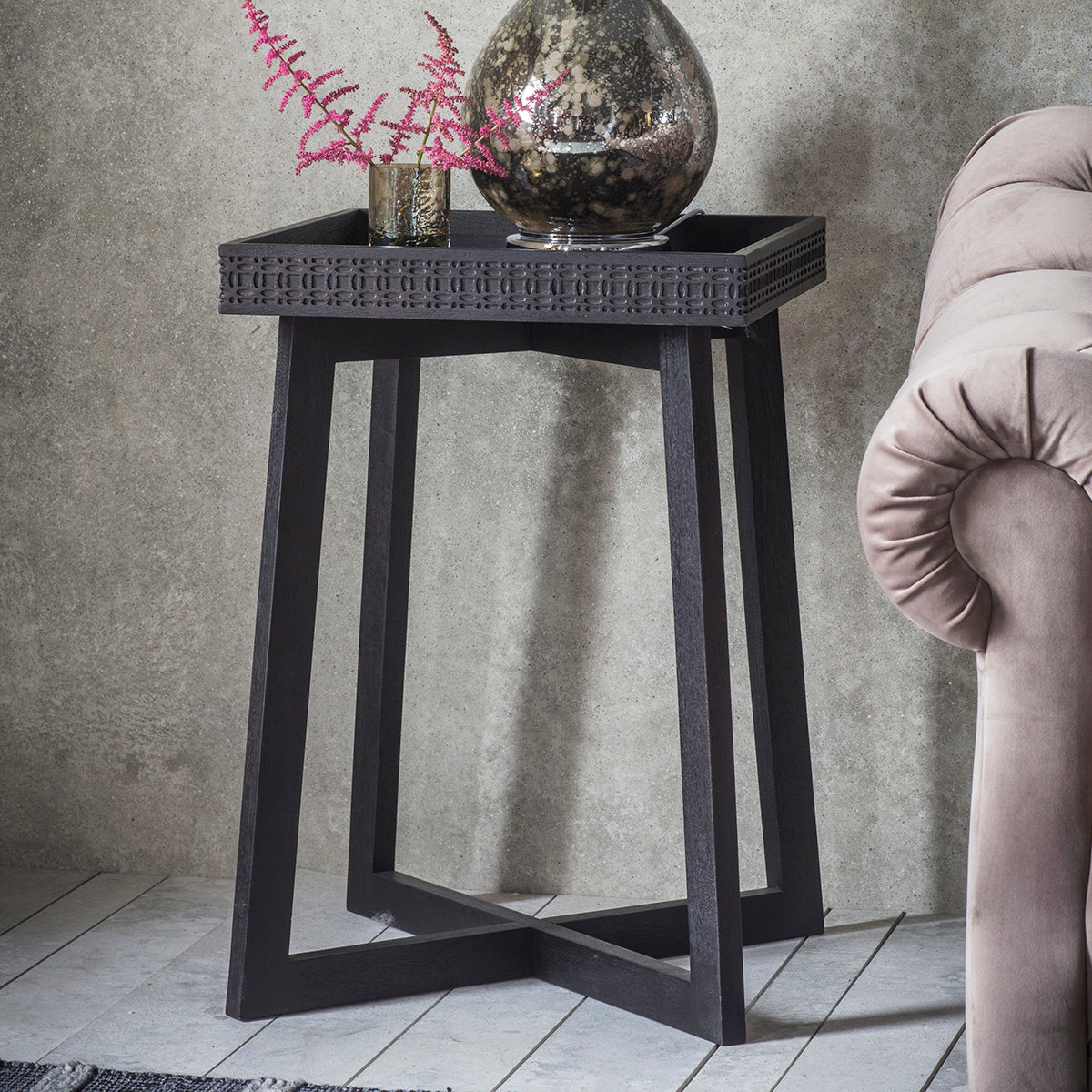 Boho Boutique Bedside Table - Black