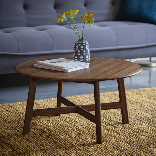 Madrid Round Coffee Table - Walnut