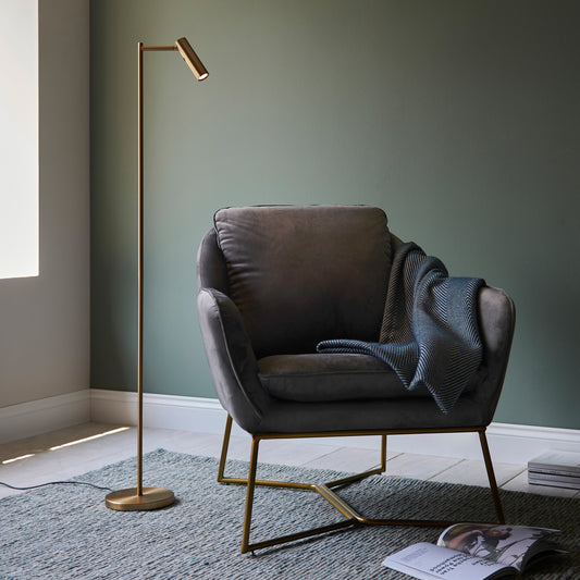 Dedicated Reader 1 Floor Lamp - Satin Warm Brass