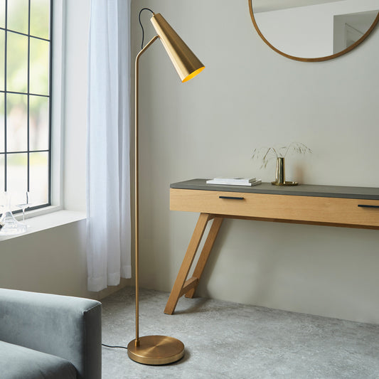 Karna Floor Lamp - Antique Brass
