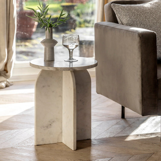 Amalfi Side Table - White - hdesign - Side Tables