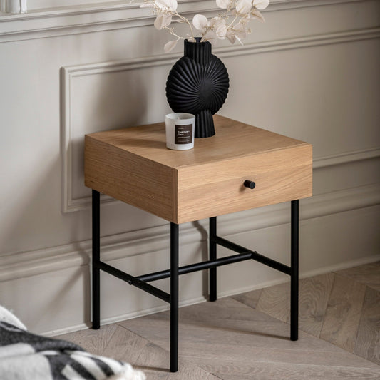 Ashdown 1 Drawer Bedside Natural - hdesign - Bedside Tables