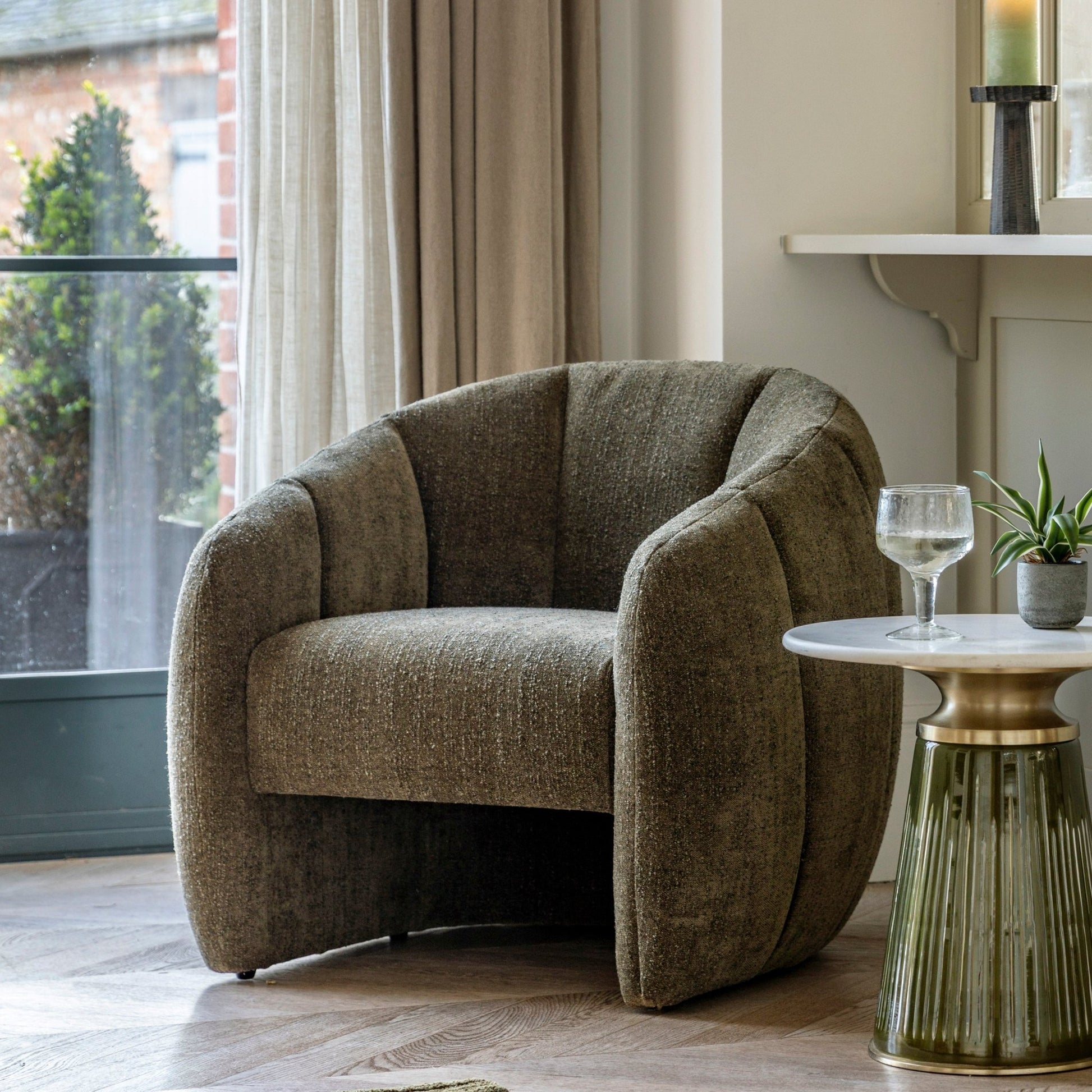 Atella Tub Chair - Moss Green - hdesign - Armchairs