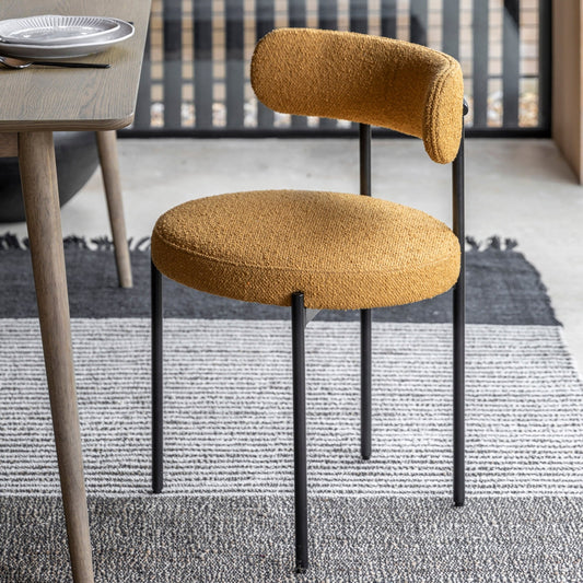 Aveley Dining Chair Ochre (2pk) - hdesign - Dining Chairs