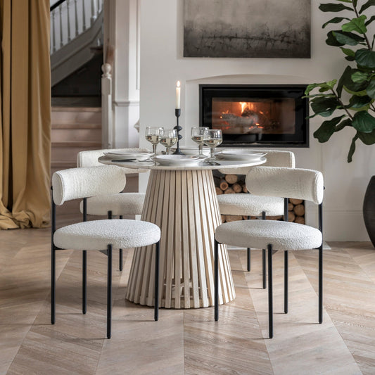 Aveley Dining Chair Vanilla (2pk) - hdesign - Dining Chairs