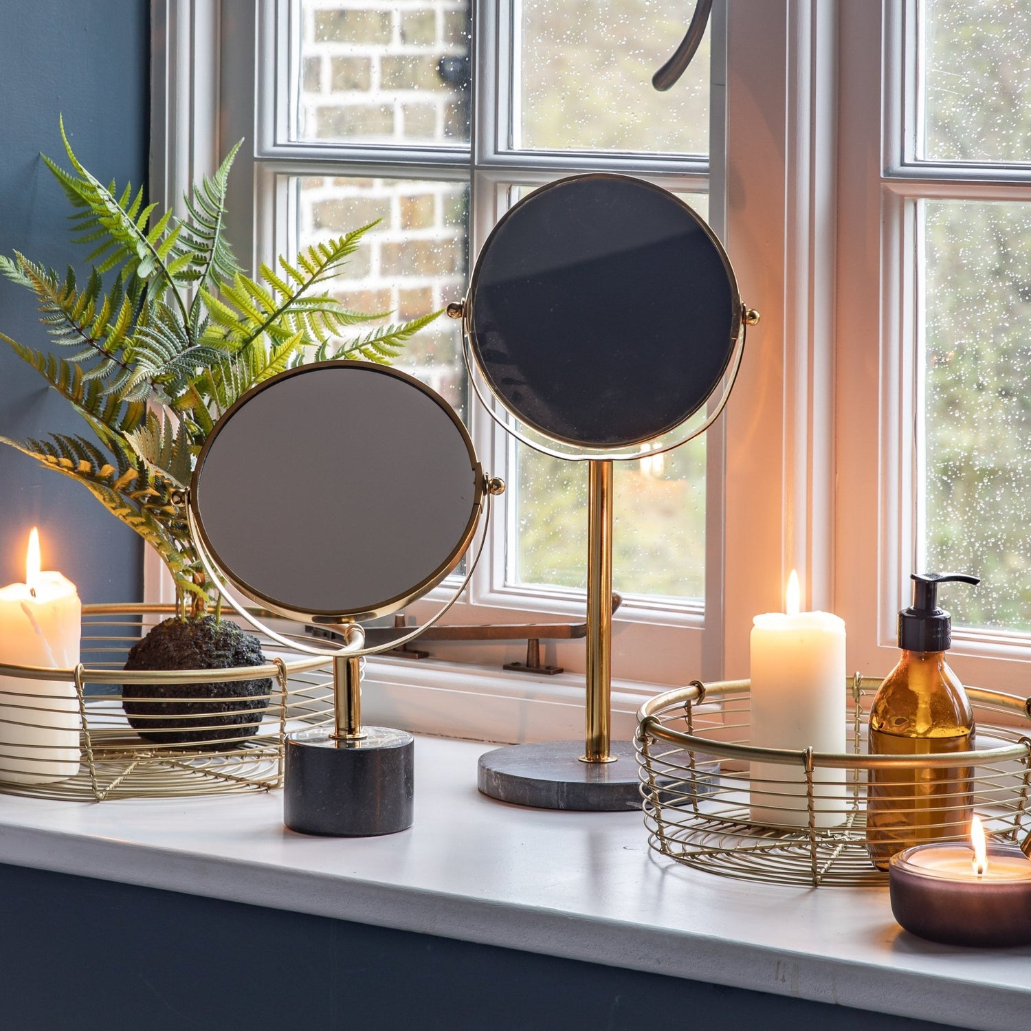 Bella Vanity Mirror - Black & Gold - hdesign - Mirrors