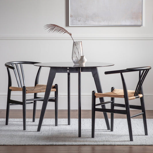 Blair Round Dining Table - Black - hdesign - Dining Tables