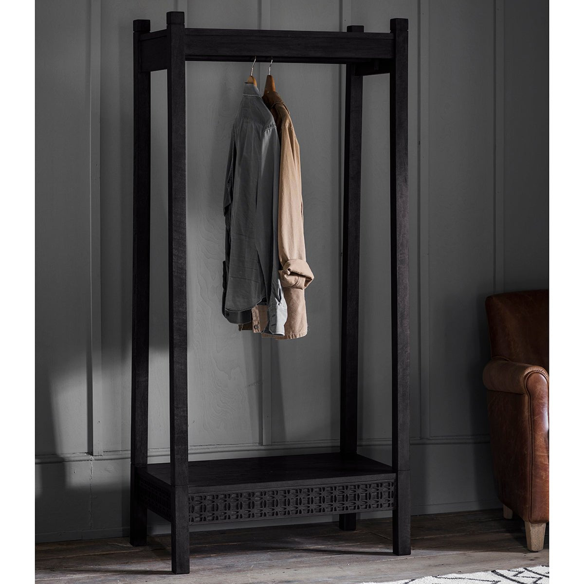 Boho Boutique Open Wardrobe - Black - hdesign - Open Wardrobes