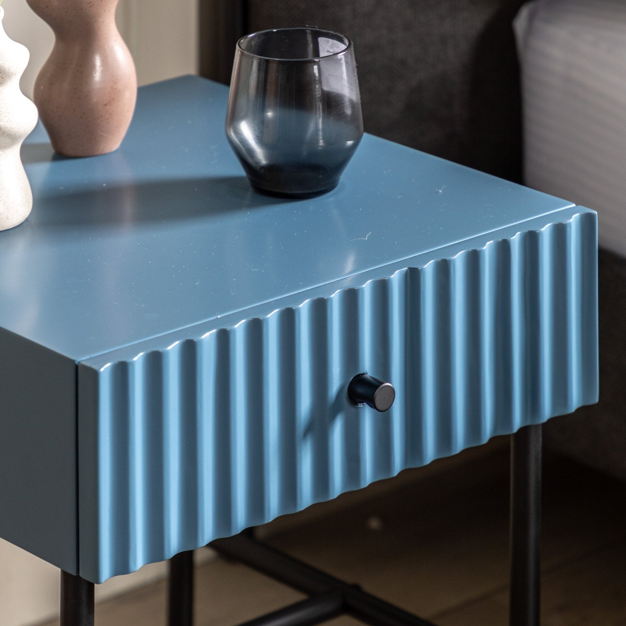 Buckhurst 1 Drawer Bedside - Blue - hdesign - Bedside Tables