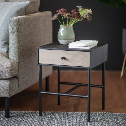 Carbury 1 Drawer Bedside Table - hdesign - Bedside Tables