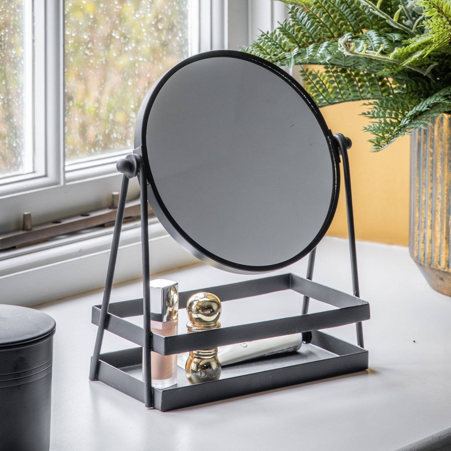 Carly Vanity Mirror w/Tray Black - hdesign - Mirrors