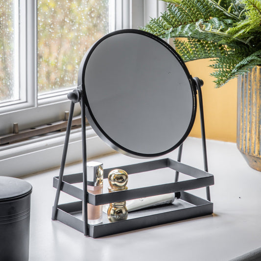 Carly Vanity Mirror w/Tray Black - hdesign - Mirrors