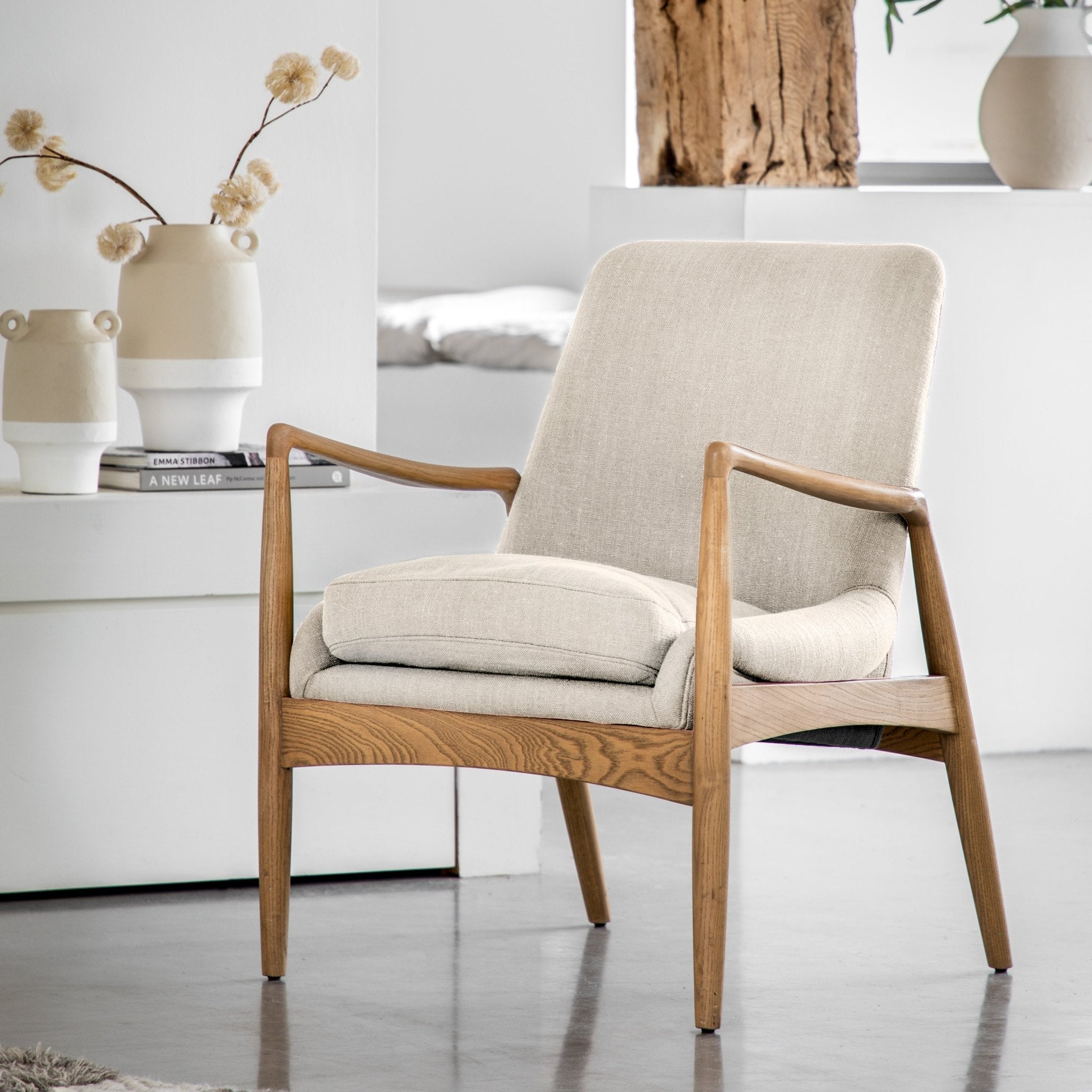Carrera Armchair - Natural Linen - hdesign - Armchairs