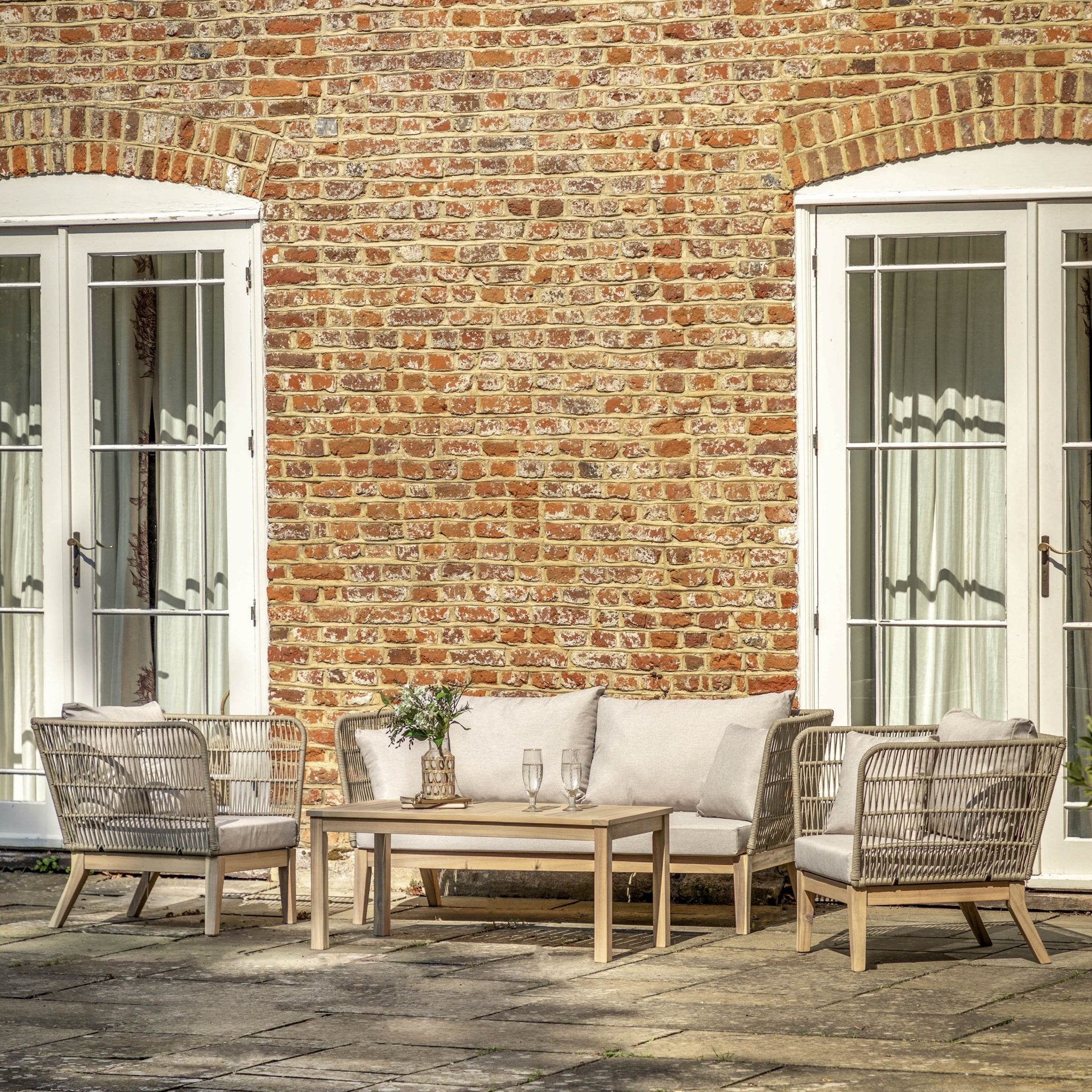 Cataldo Lounge Set Natural - hdesign - Outdoor Lounge Sets