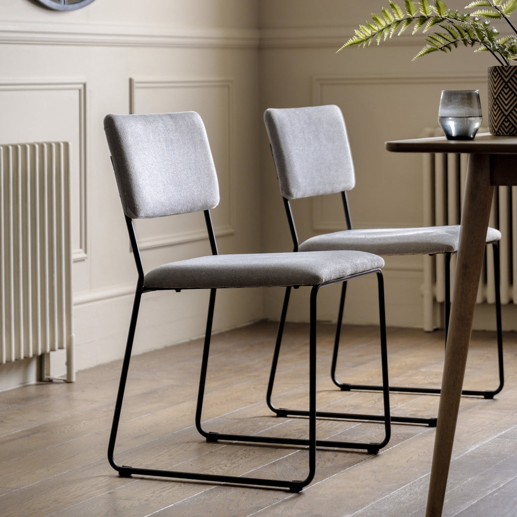 Chalkwell Dining Chair - Light Grey (2pk) - hdesign - Dining Chairs