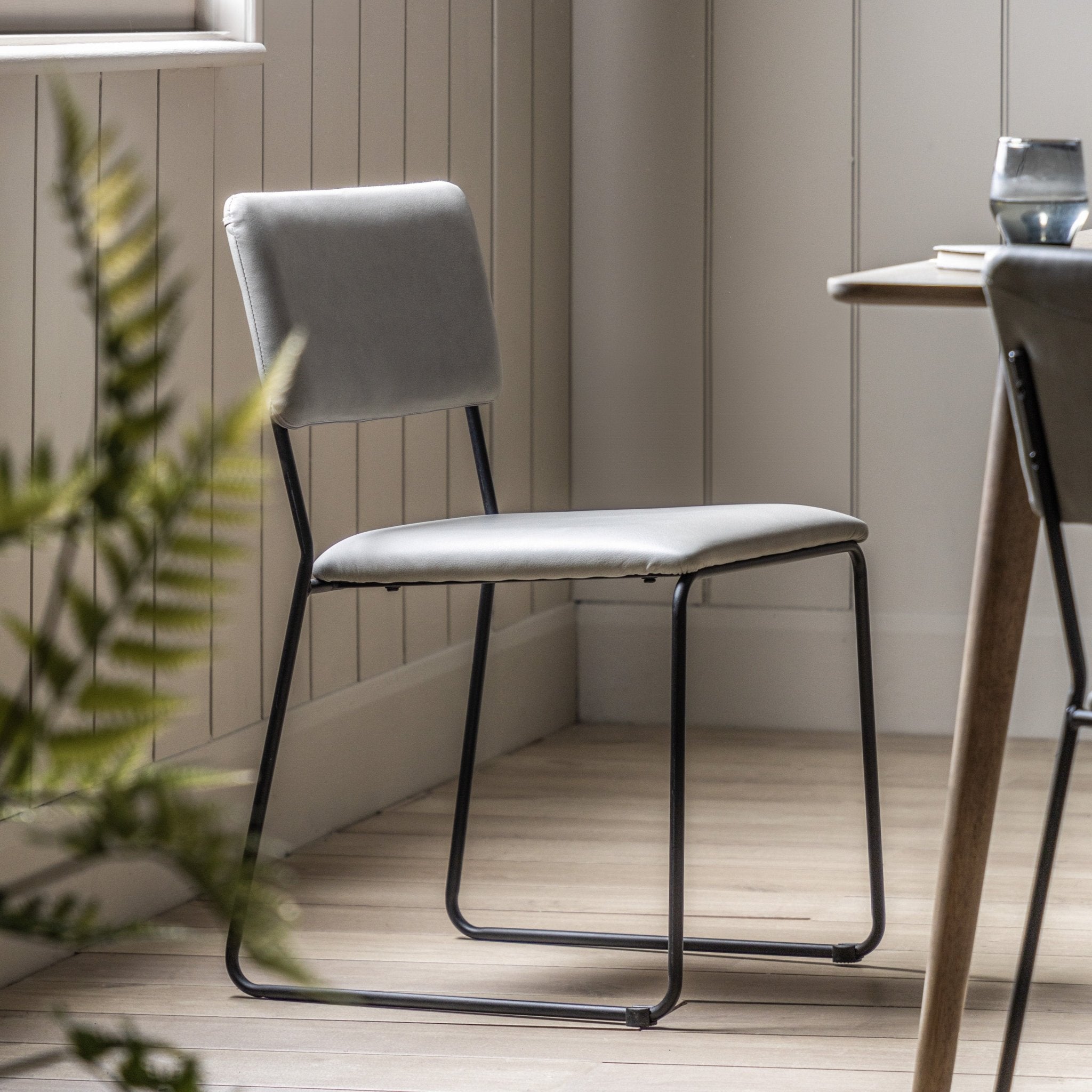 Chalkwell Dining Chair - Slate Faux Leather (2pk) - hdesign - Dining Chairs