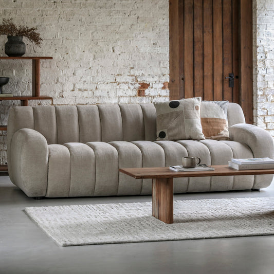 Coste 3 Seater Sofa - Cream - hdesign - 3 Seater Sofas