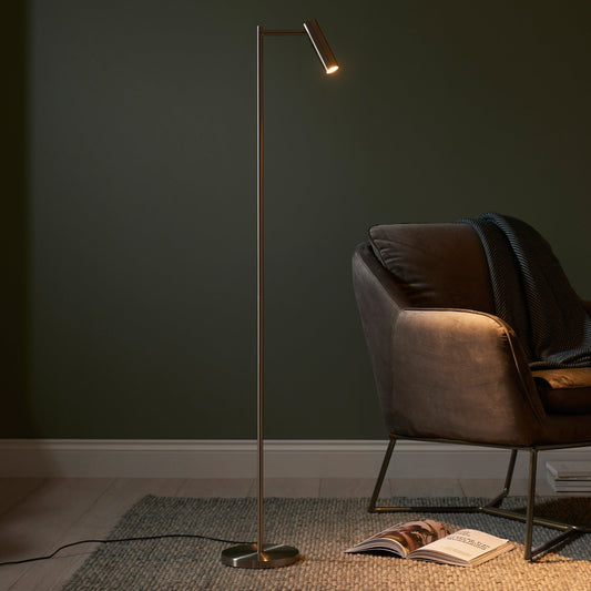 Dedicated Reader 1 Floor Lamp - Satin Nickel - hdesign - Floor Lamps