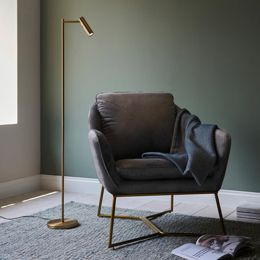 Dedicated Reader 1 Floor Lamp - Satin Warm Brass - hdesign - Floor Lamps