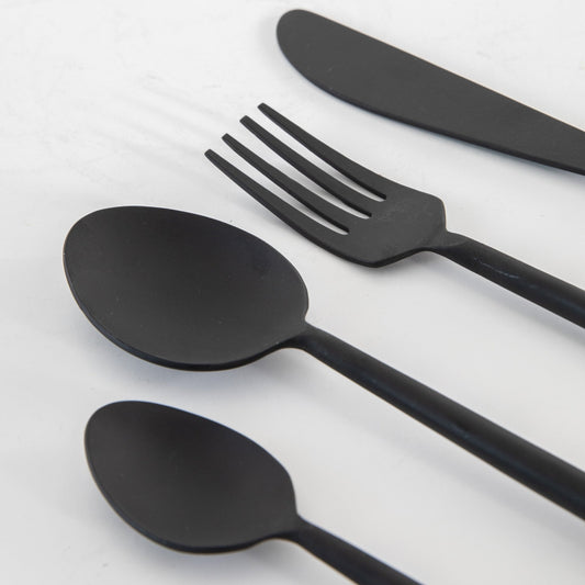 Elin Cutlery Set x16 - Matt Black - hdesign - Cutlery Sets