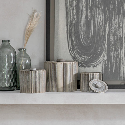 Estrid Jar - Grey - Large - hdesign - Jars