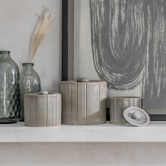 Estrid Jar - Grey - Medium - hdesign - Jars
