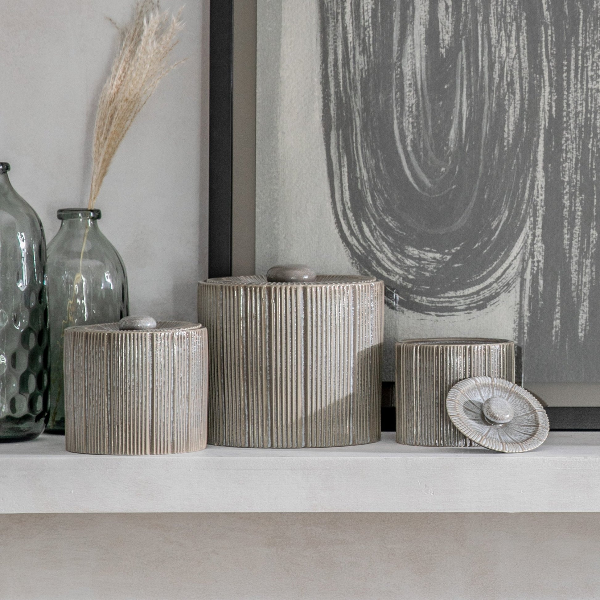Estrid Jar - Grey - Small - hdesign - Jars
