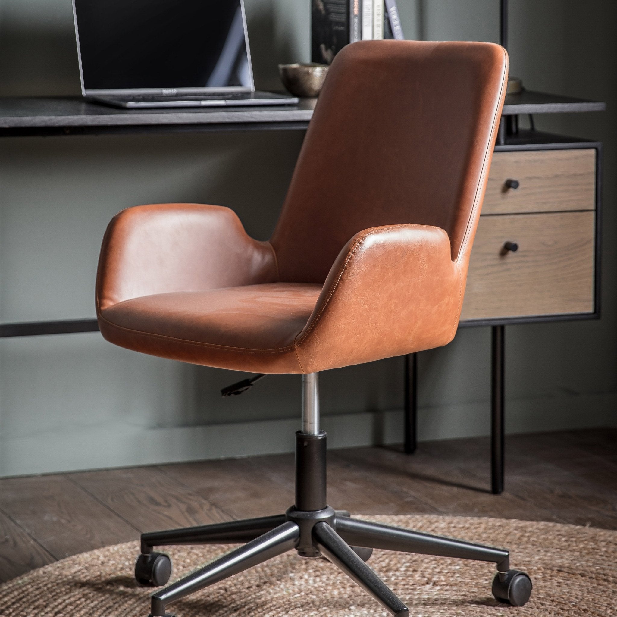 Faraday Swivel Chair - Brown - hdesign - Office Chairs
