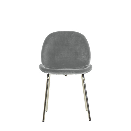 Flanagan Chair - Light Grey Velvet (2pk) - hdesign - Dining Chairs