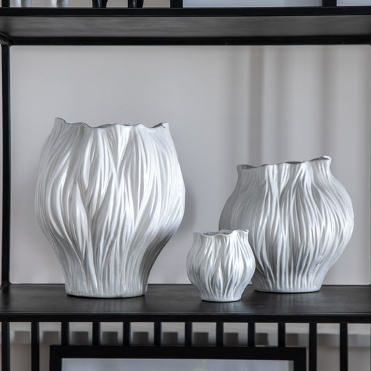 Flora Vase - White - Small - hdesign - Vases