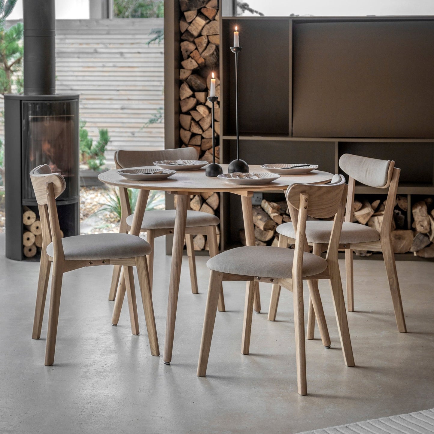 Hatfield Round Dining Table - Natural - hdesign - Dining Tables