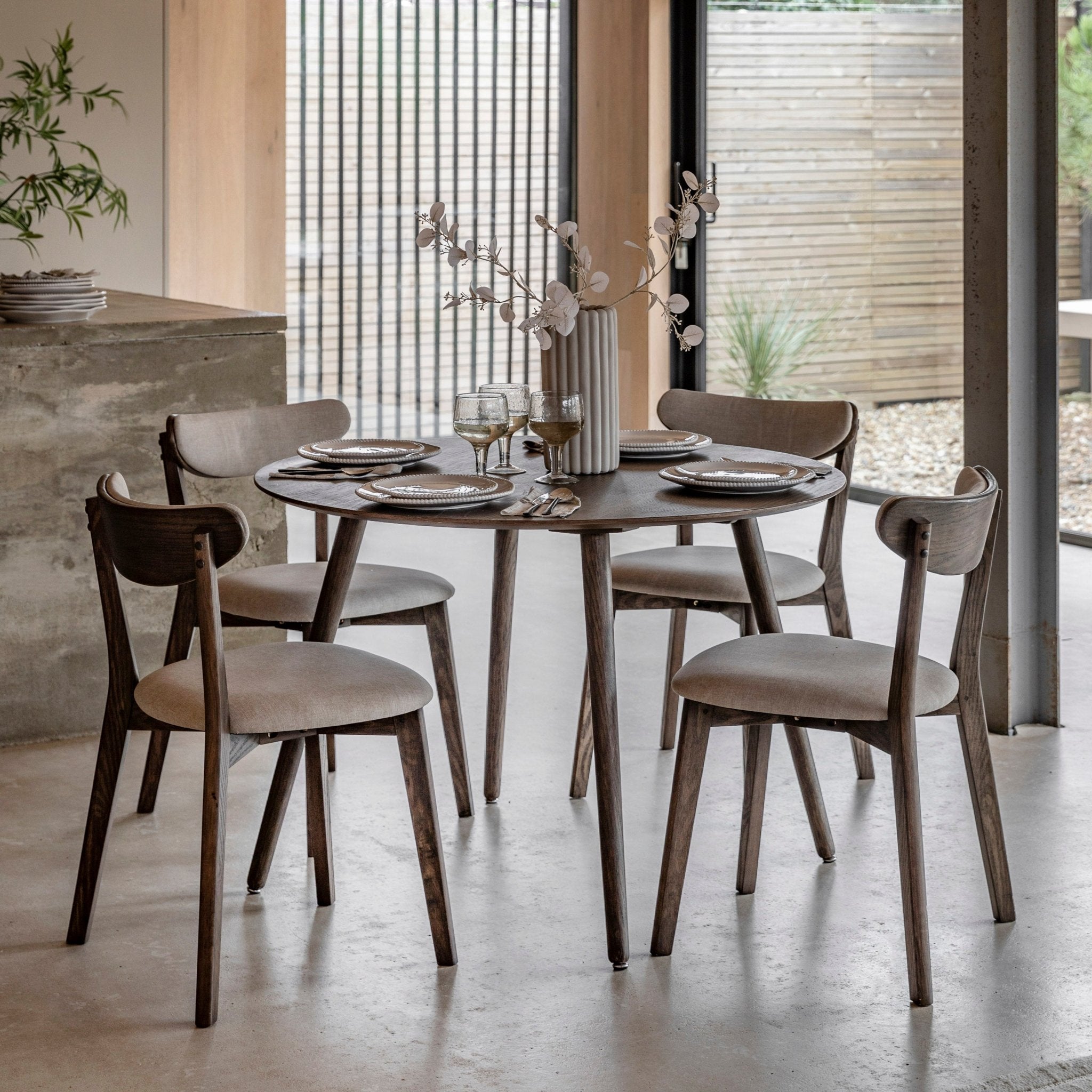 Hatfield Round Dining Table - Smoked - hdesign - Dining Tables