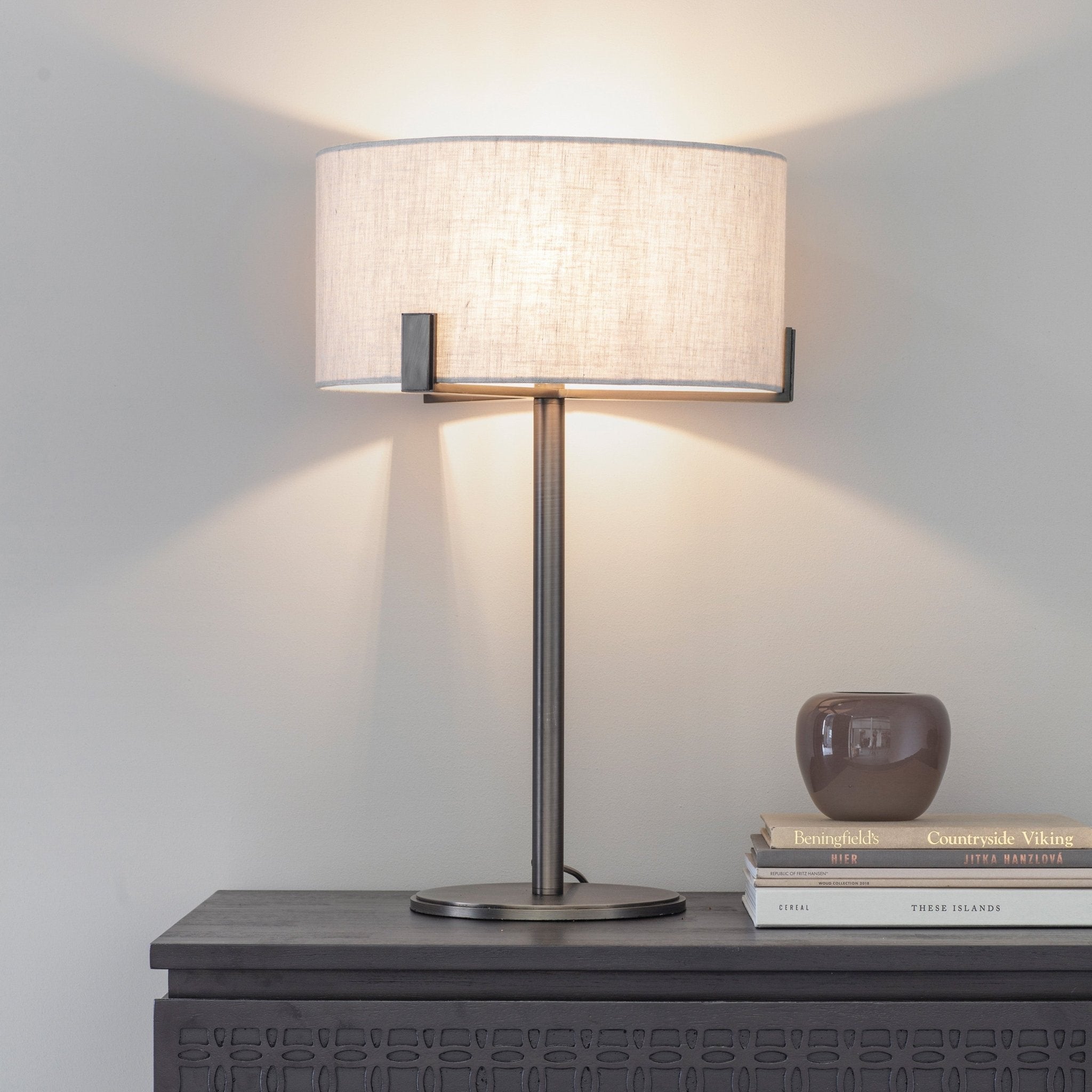 Hayfield Table Lamp - Bronze/Natural - hdesign - Table Lamps