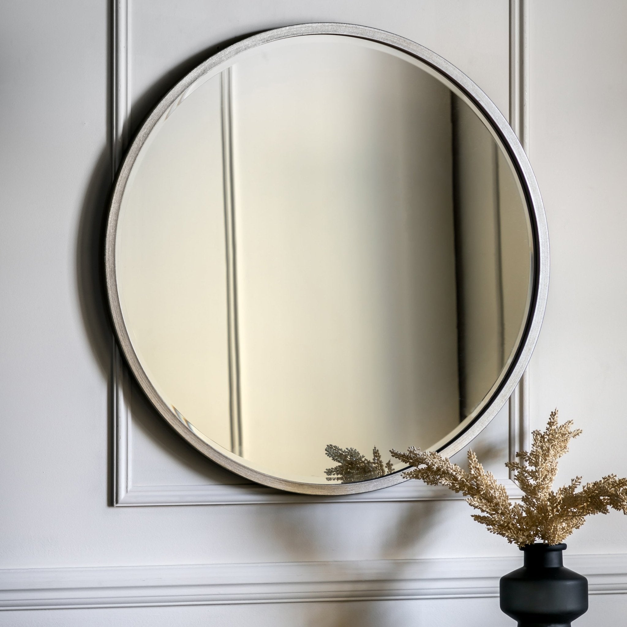 Higgins Round Antique Silver - hdesign - Mirrors