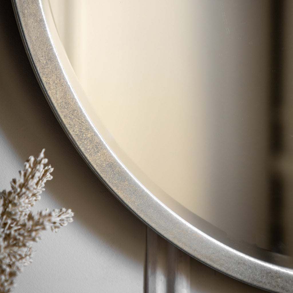 Higgins Round Mirror Antique Silver - hdesign - Mirrors