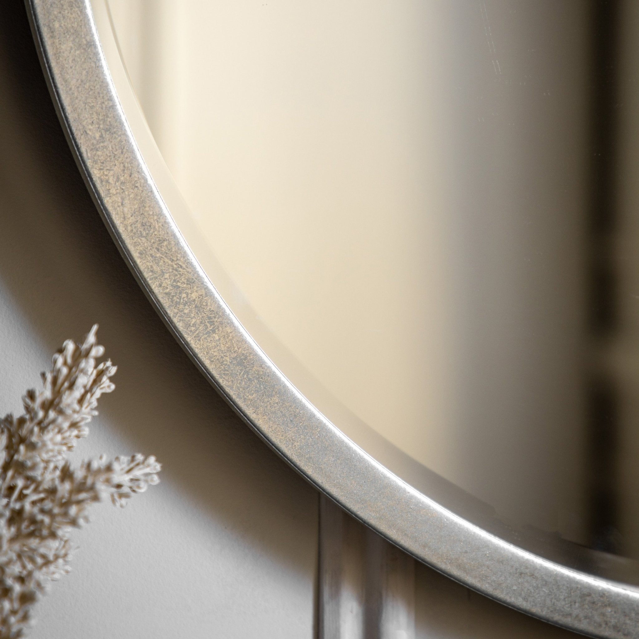 Higgins Round Mirror Antique Silver - hdesign - Mirrors