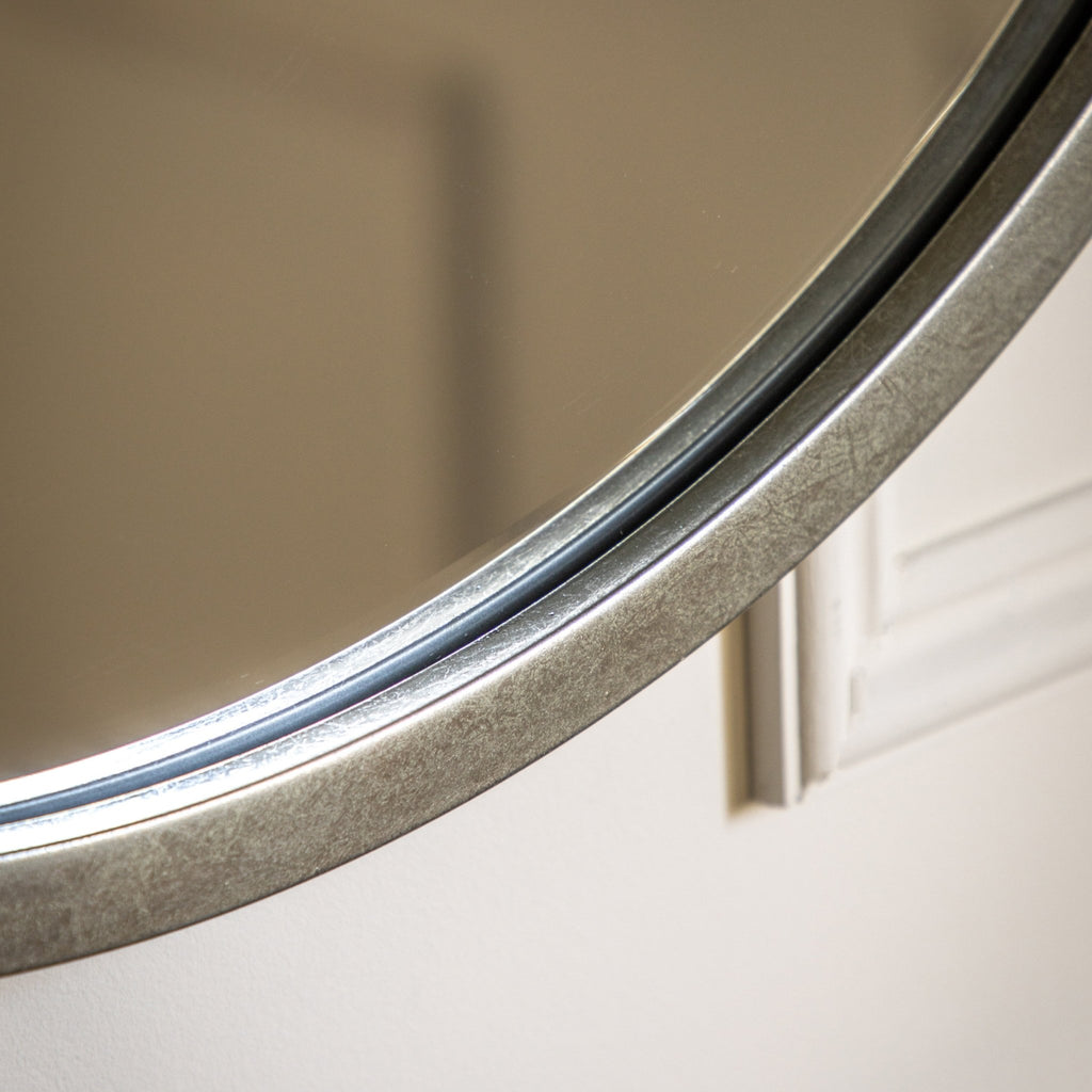 Higgins Round Mirror Antique Silver - hdesign - Mirrors