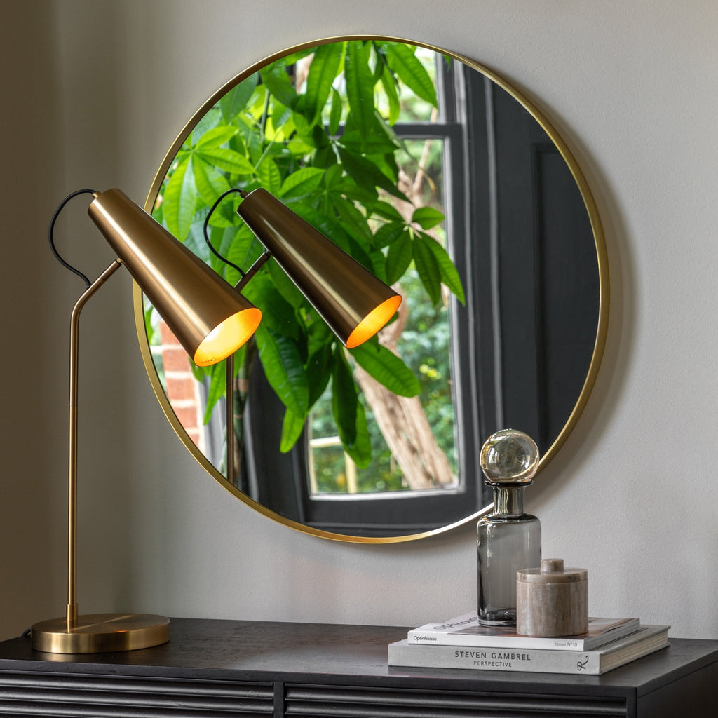 Holworth Large Round Mirror Gold - hdesign - Mirrors