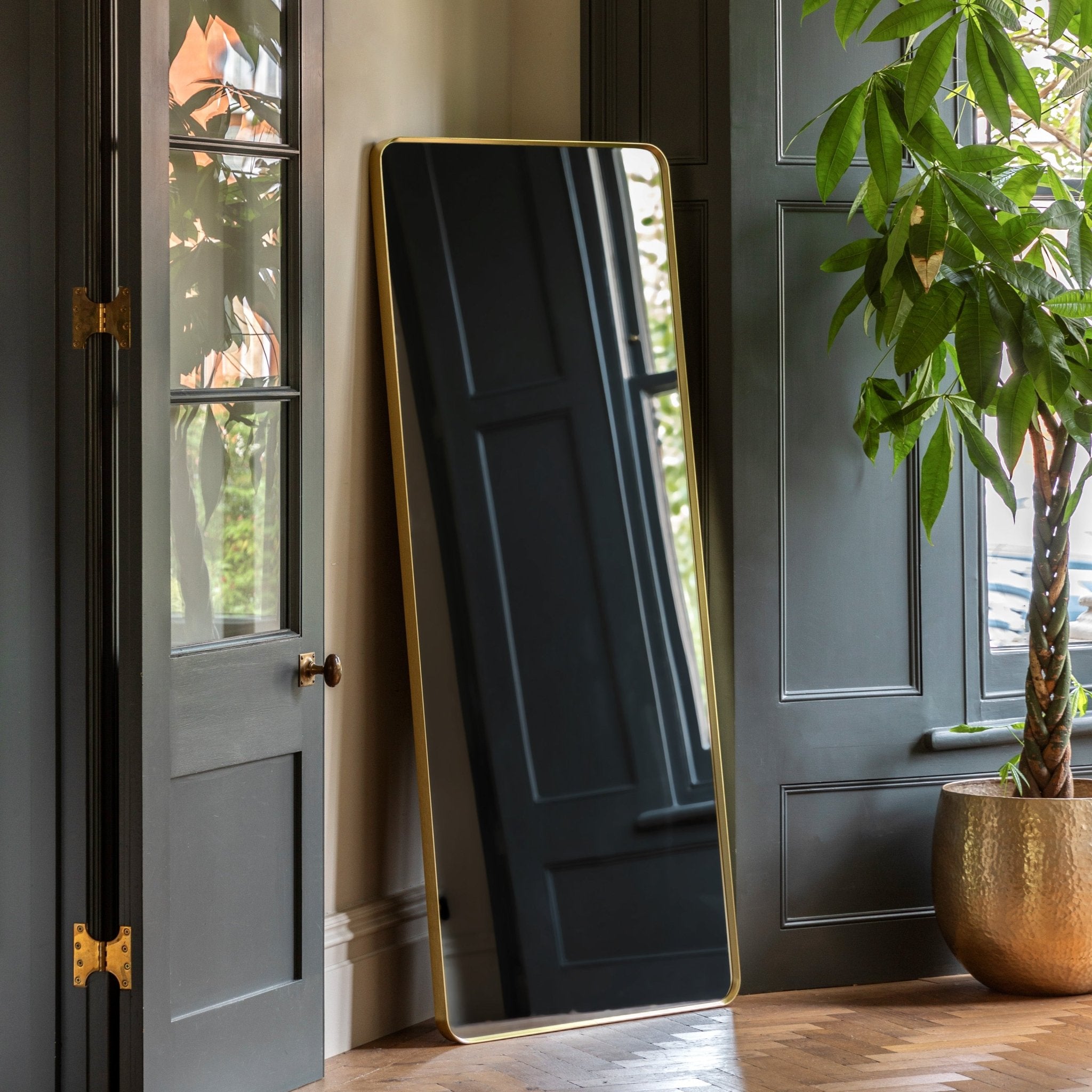 Holworth Leaner Mirror Gold - hdesign - Mirrors
