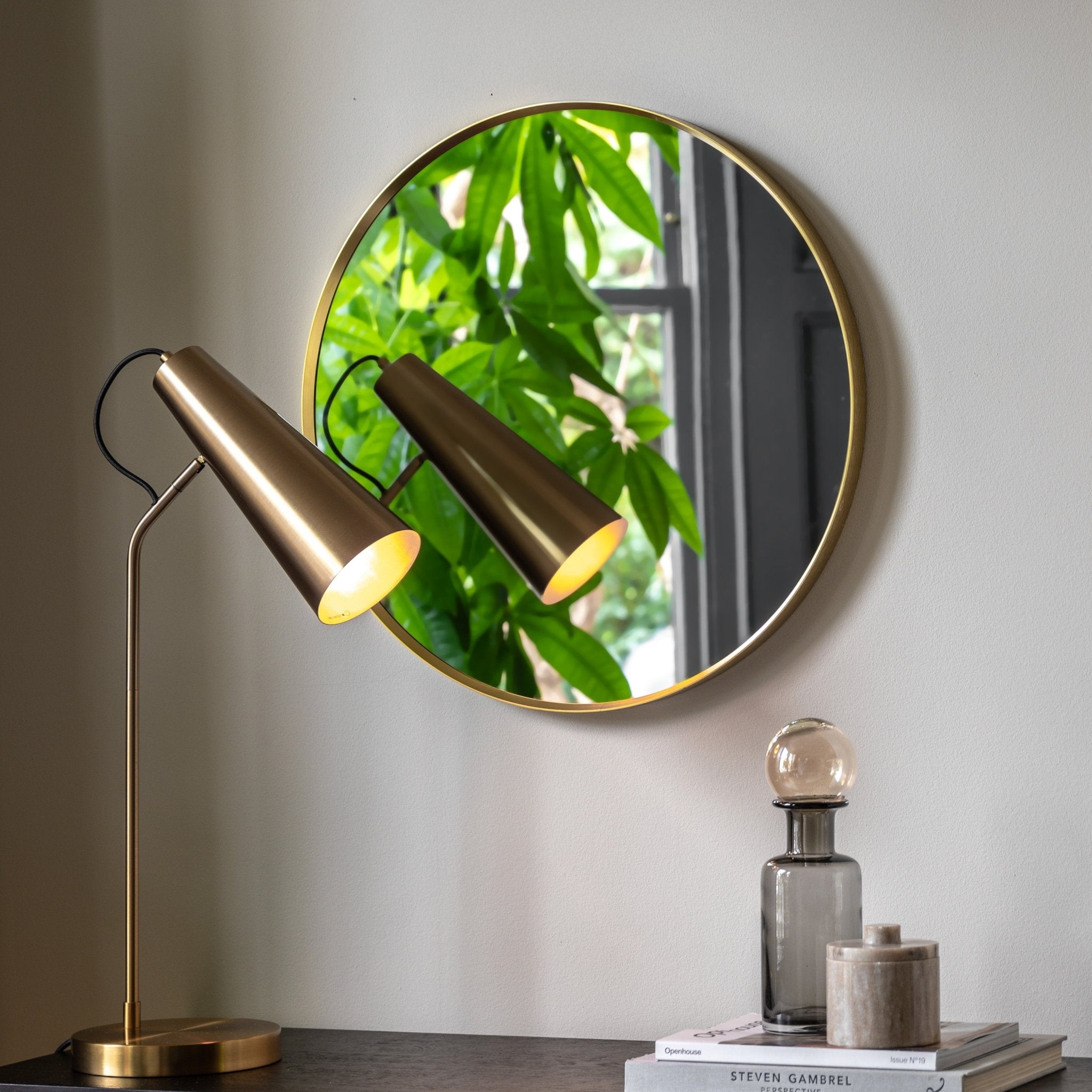Holworth Round Mirror Gold - hdesign - Mirrors