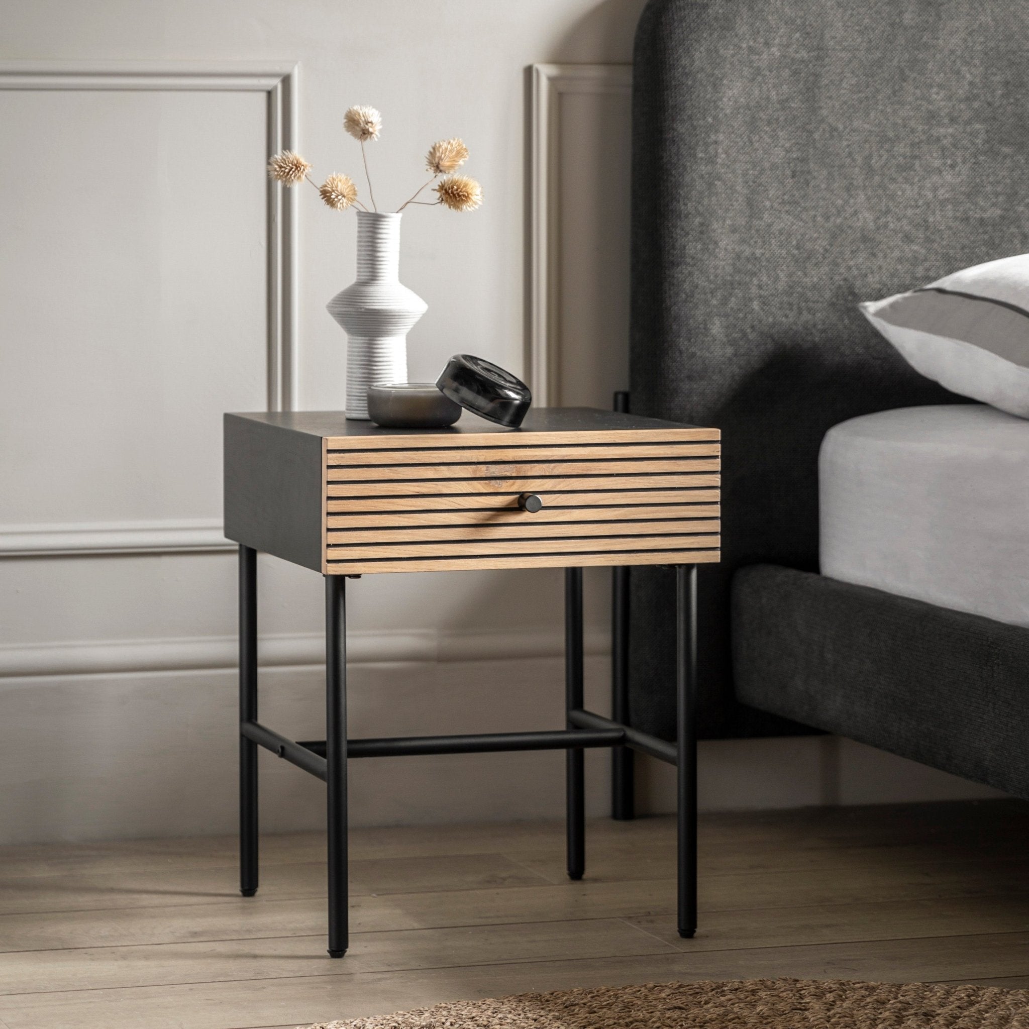 Hyland 1 Drawer Bedside - hdesign - Bedside Tables