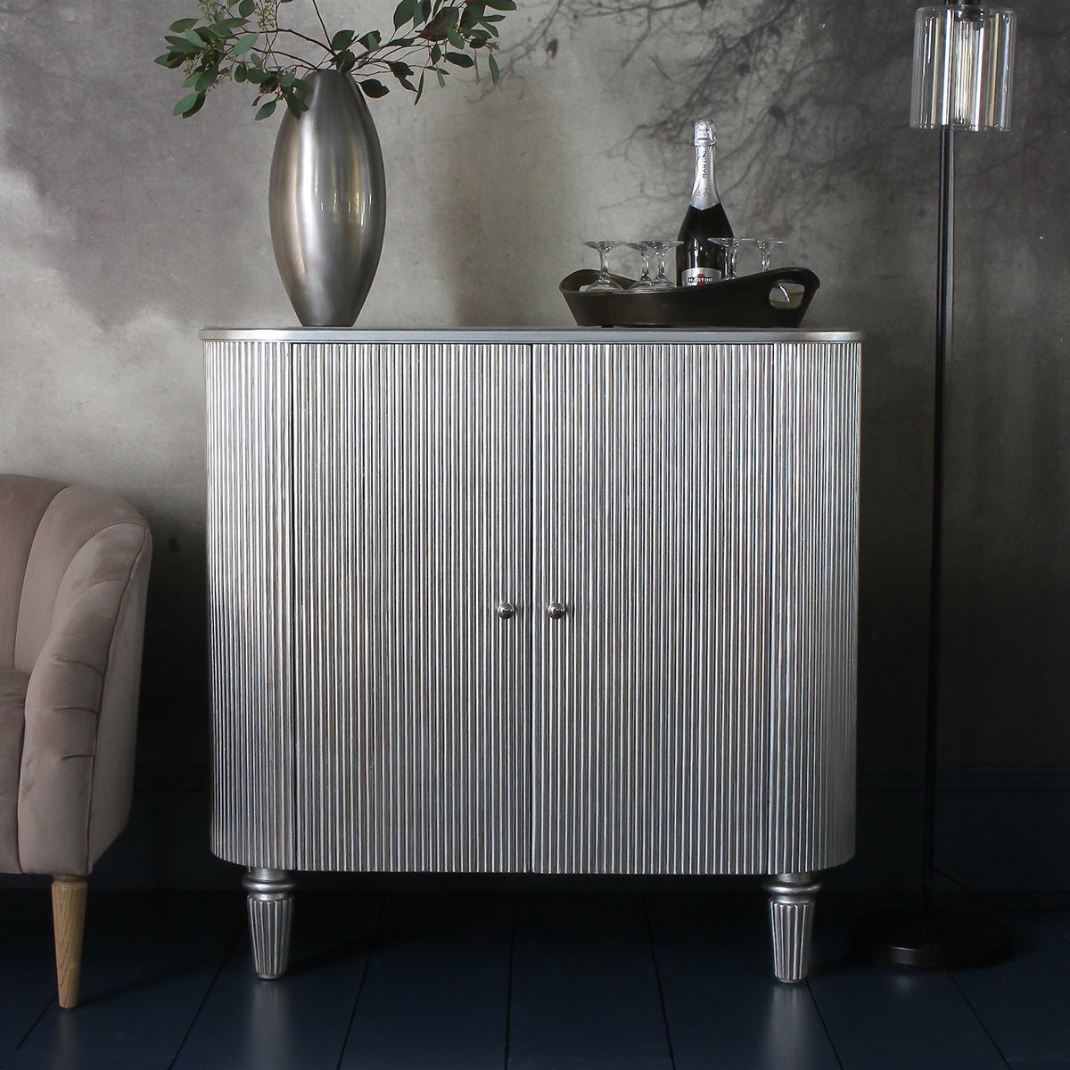 Jeeves Drinks Cabinet - Silver - hdesign - Cabinets