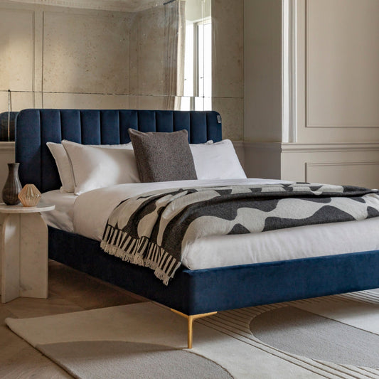 Kensington Bedstead - Indigo - Double - hdesign - Double Bedframes