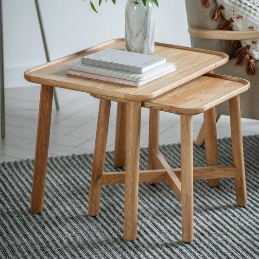Kingham Nest of 2 Tables - Oak - hdesign - Side Tables