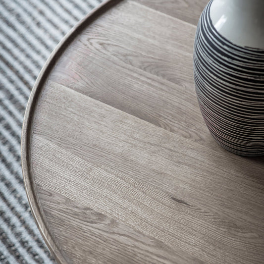 Kingham Round Coffee Table - Grey - hdesign - Coffee Tables