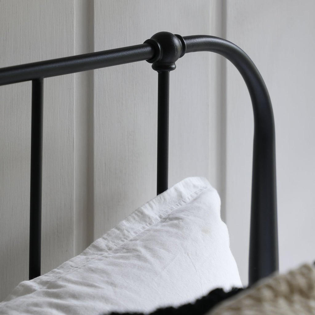 Loughton Bedstead - Black - Double - hdesign - Double Bedframes