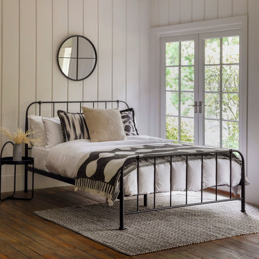 Loughton Bedstead - Black - Double - hdesign - Double Bedframes